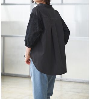 RANAN（ラナン）の「メッシュスリーブブラウス（ブラウス）」｜ブラック