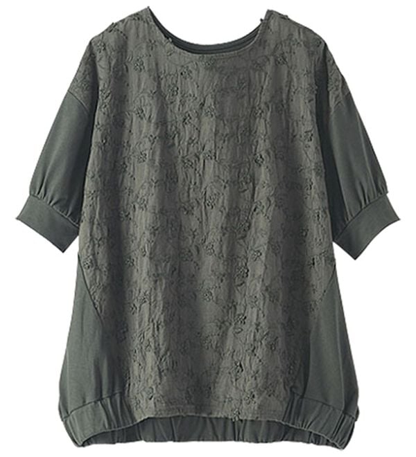 BELLUNA（ベルーナ）の「＜＆ｃｏｃｏｃｈｉ＞３Ｄレース切替コクーンブラウス（チュニック）」｜詳細画像