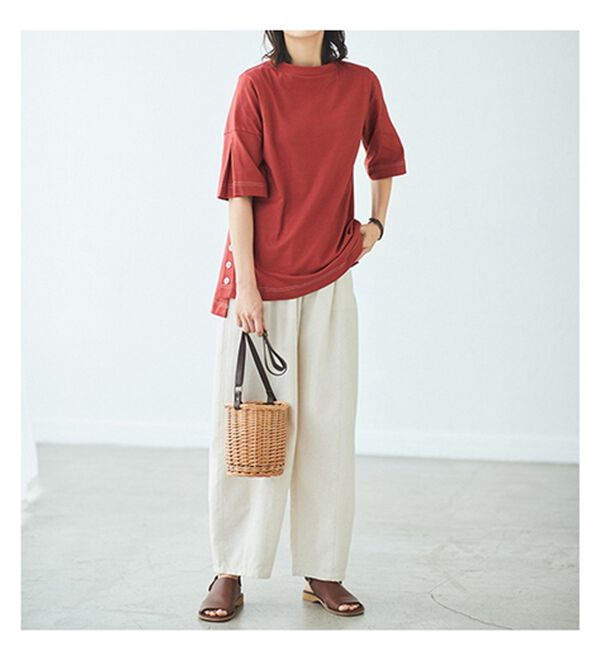 BELLUNA（ベルーナ）の「ひんやりキシリトール加工綿１００％プルオーバー（カットソー）」｜詳細画像