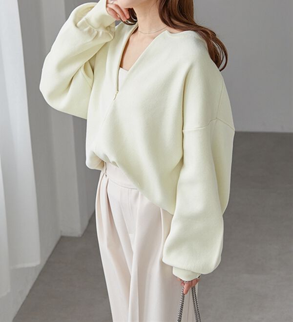 RANAN（ラナン）の「ハーフジップスウェットライクニット（ニット・セーター）」｜詳細画像