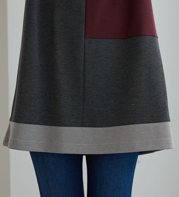 BELLUNA（ベルーナ）の「かのこ素材配色ブロッキングチュニック（チュニック）」｜詳細画像