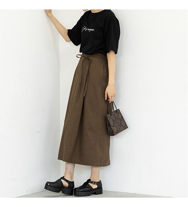 GeeRA（ジーラ）の「リネンライクラップ風スカート（ロングスカート）」｜詳細画像