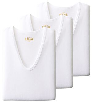 「【３枚組】＜ＧＵＮＺＥ&times;ベルーナ＞素肌の匠（Ｒ）日本製綿１００％インナー（メンズ肌着・インナーウェア）」｜3枚組 半袖U首