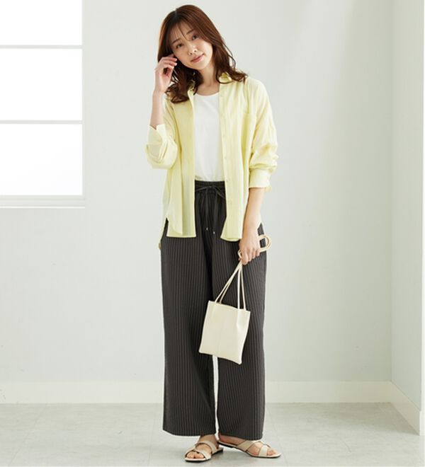 BELLUNA（ベルーナ）の「速乾！サッカー素材ドロストワイドパンツ（ワイドパンツ・ガウチョ）」｜詳細画像