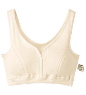 LAVIENNE（ラヴィエンヌ）の「綿１００％オーガニックコットンハーフトップブラ・リブショーツ（別売）（ブラジャー）」｜オフホワイト