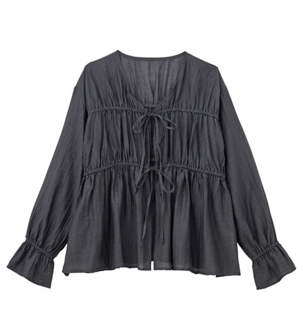 RANAN（ラナン）の「リボンドロストブラウス（ブラウス）」｜詳細画像