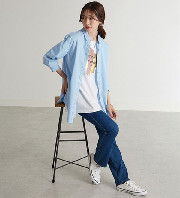 BELLUNA（ベルーナ）の「＜ＳＯＬＯＴＥＸ（Ｒ）＞ストレッチビッグシャツ（シャツ）」｜詳細画像