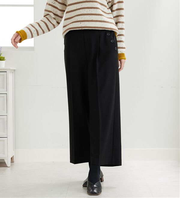BELLUNA（ベルーナ）の「サマ見え（W）ボタン使いワイドパンツ（ワイドパンツ・ガウチョ）」｜詳細画像