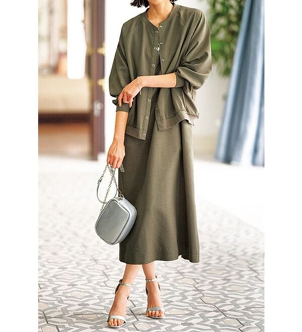 BELLUNA（ベルーナ）の「サラリ麻調素材リブ使いカーディガン（その他カーディガン）」｜詳細画像