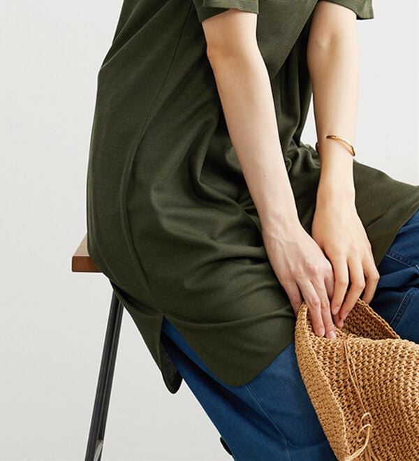 BELLUNA（ベルーナ）の「かのこ素材肩タックデザインワンピース（チュニック）」｜詳細画像