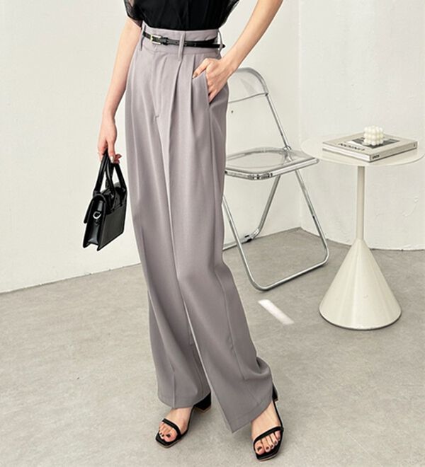 GeeRA（ジーラ）の「ハイウエストスラックスパンツ（ワイドパンツ・ガウチョ）」｜詳細画像