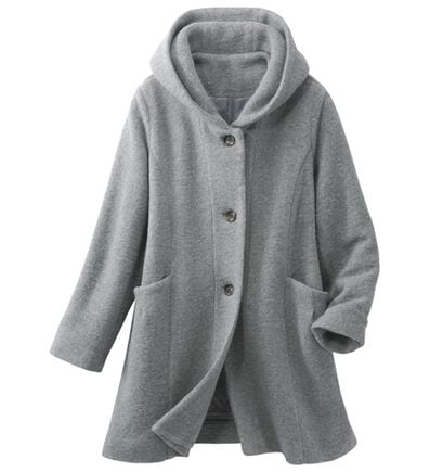 ルフラン（ルフラン）の「ブークレ素材フードデザインコート（ロングコート）」