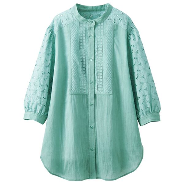 BELLUNA（ベルーナ）の「花柄刺しゅうレース切替チュニック（チュニック）」｜詳細画像