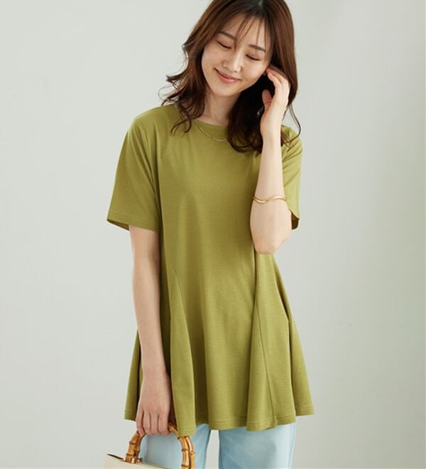 BELLUNA（ベルーナ）の「フレアーシルエットチュニック（チュニック）」｜イエロー