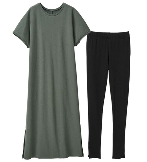 RANAN（ラナン）の「【レギンス付】＜ＢＣ＞綿１００％ひんやりワンピース（その他ワンピース）」｜詳細画像