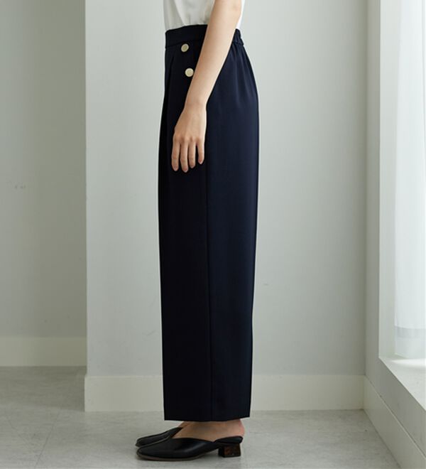 BELLUNA（ベルーナ）の「メランジストレッチ素材ワイドパンツ（ワイドパンツ・ガウチョ）」｜詳細画像