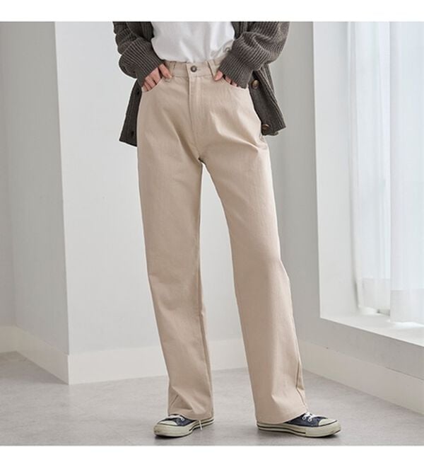 BELLUNA（ベルーナ）の「ぐんぐん伸びるカラーワイドデニム（ワイドパンツ・ガウチョ）」｜詳細画像