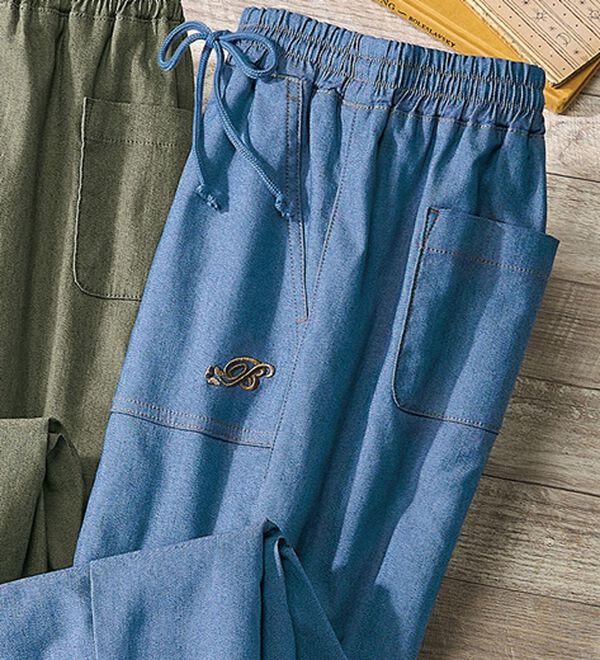 ルフラン（ルフラン）の「やわらか楽ちん！裏起毛パンツ（その他パンツ）」｜ブルー