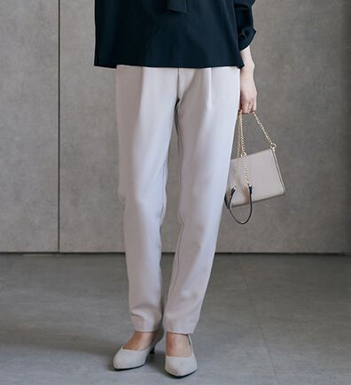 RANAN（ラナン）の「あったか！裏起毛美脚シルエットタックパンツ（フルレングスパンツ）」