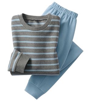 LAVIENNE（ラヴィエンヌ）の「綿混裏シャギーボーダーパジャマ（パジャマ・ルームウェア）」｜ブルーグレー