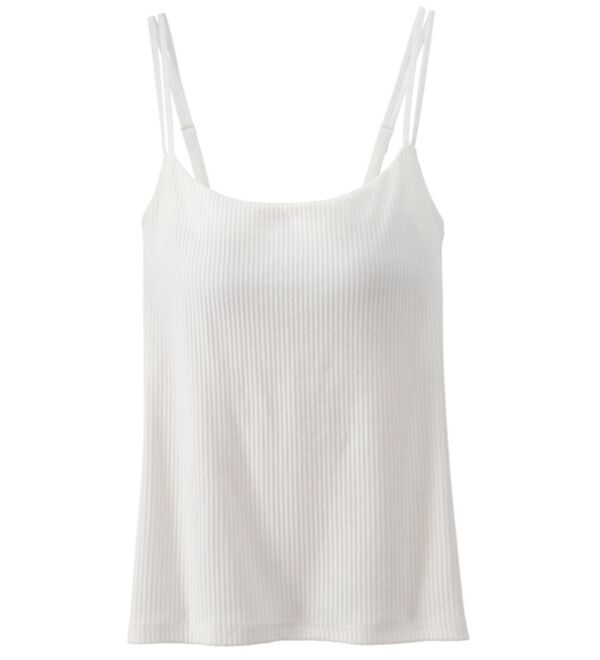 YU'NOW（ユナウ）の「【カップ付インナー】バックオープンブラキャミ（ブラトップ・カップ付きインナー）」｜ホワイト