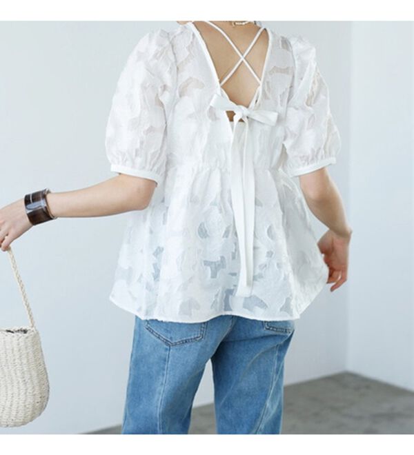 GeeRA（ジーラ）の「シアージャカードチュニックブラウス（ブラウス）」｜詳細画像