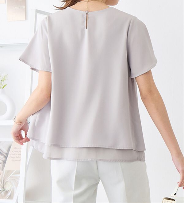 alotta（アロッタ）の「シフォンレイヤードＶネックブラウス（ブラウス）」｜詳細画像