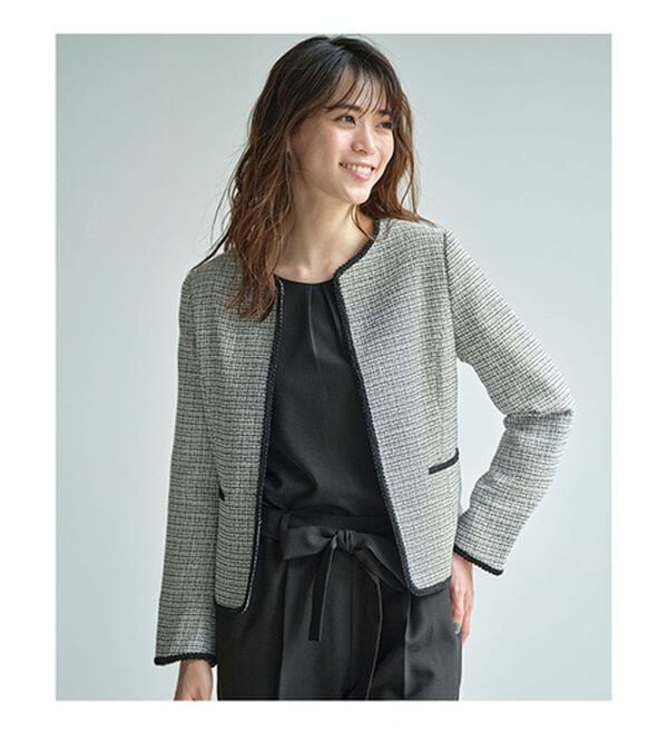 GeeRA（ジーラ）の「【4点セット】入学式も卒業式も！パンツが選べるセレモニーツイードジャケットスーツ（パンツスーツ）」｜詳細画像