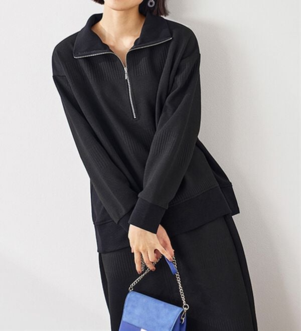 BELLUNA（ベルーナ）の「ボーダージャカードハーフジッププルオーバー（カットソー）」｜詳細画像