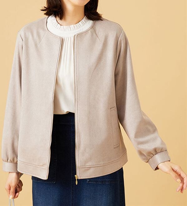 BELLUNA（ベルーナ）の「フェイクスエード切替ミドル丈ジャケット（その他ジャケット）」｜詳細画像