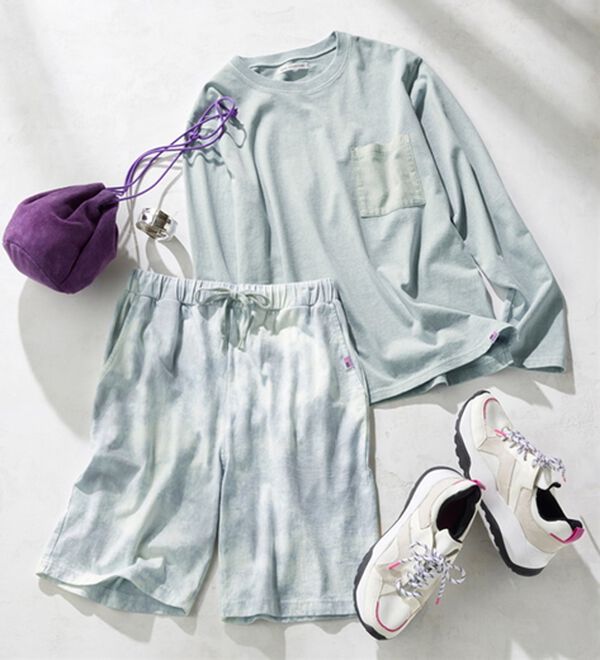 YU'NOW（ユナウ）の「【上下２点セット】ＵＳＡコットンＴシャツ＆パンツセット＜ユニセックス＞（パジャマ・ルームウェア）」｜詳細画像