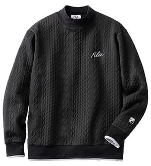 「＜フィラ＞フクレジャカードハイネックトレーナー（メンズトレーナー）」｜ブラック