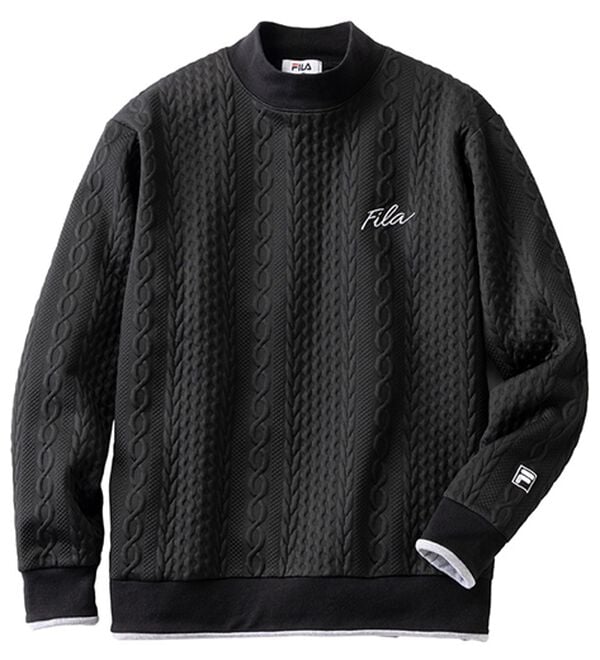「＜フィラ＞フクレジャカードハイネックトレーナー（メンズトレーナー）」｜ブラック