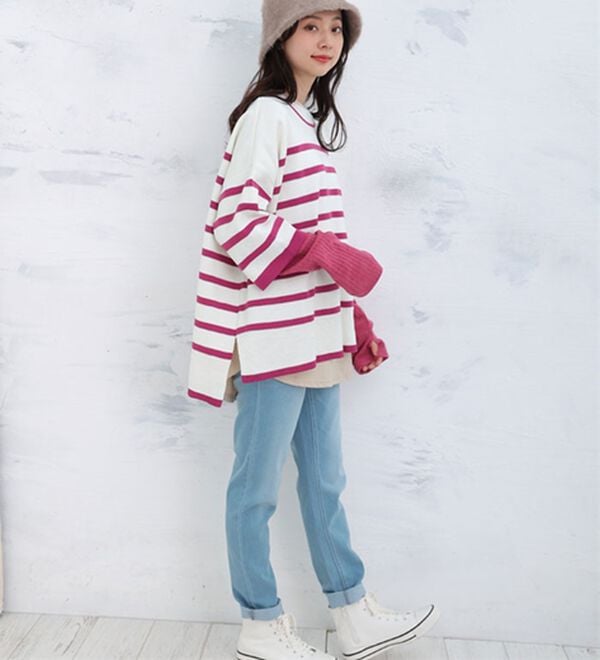 「【Ｌ～６Ｌ】重ね着を楽しむレイヤード専用ニットプルオーバー（ニット・セーター）」｜詳細画像