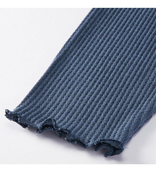 YU'NOW（ユナウ）の「【上下２点セット】コットンブレンド　ワッフルプルオーバー＆ハラマキ付ショートパンツセット（パジャマ・ルームウェア）」｜詳細画像