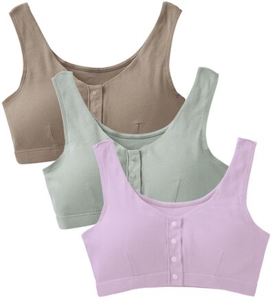 「【３色組】肌にやさしい綿１００％前開きブラ（ノンワイヤーブラ）」