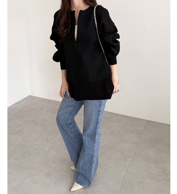 GeeRA（ジーラ）の「ハーフジップニットプルオーバー（ニット・セーター）」｜詳細画像