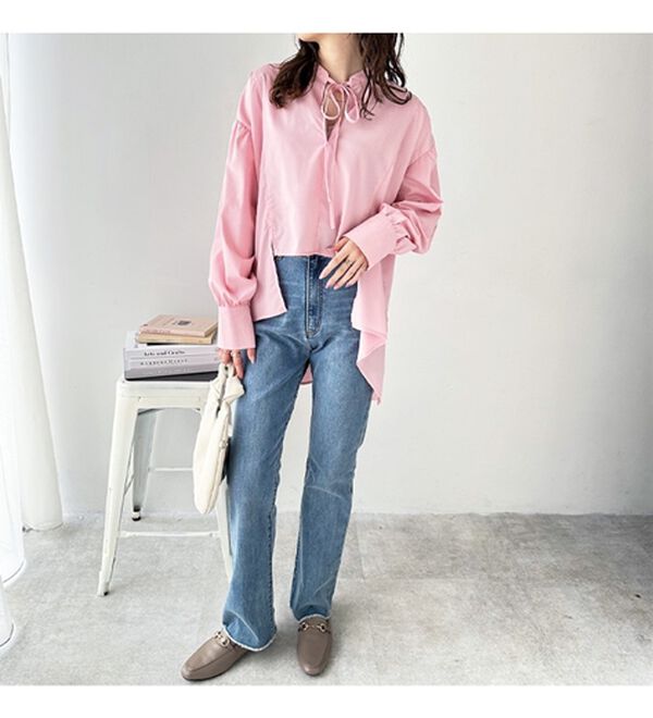 GeeRA（ジーラ）の「イレギュラーヘムスキッパーネックシャツ（シャツ）」｜詳細画像