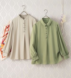 ルフラン（ルフラン）の「【２色組】大人可愛い。デザイン違いブラウス（ブラウス）」｜2色組