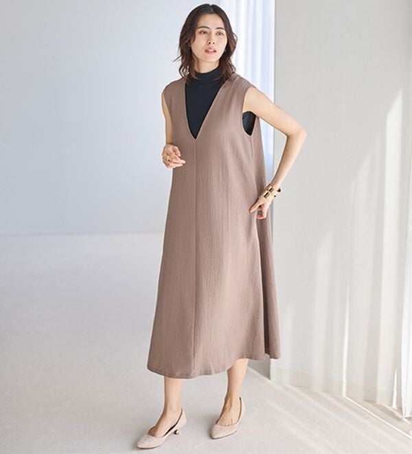 LAVIENNE（ラヴィエンヌ）の「【医師オススメ】ＵＶカット綿１００％スリーブレスハイネックプルオーバー＜カラフルコットン＞（肌着・インナーウェア）」｜詳細画像