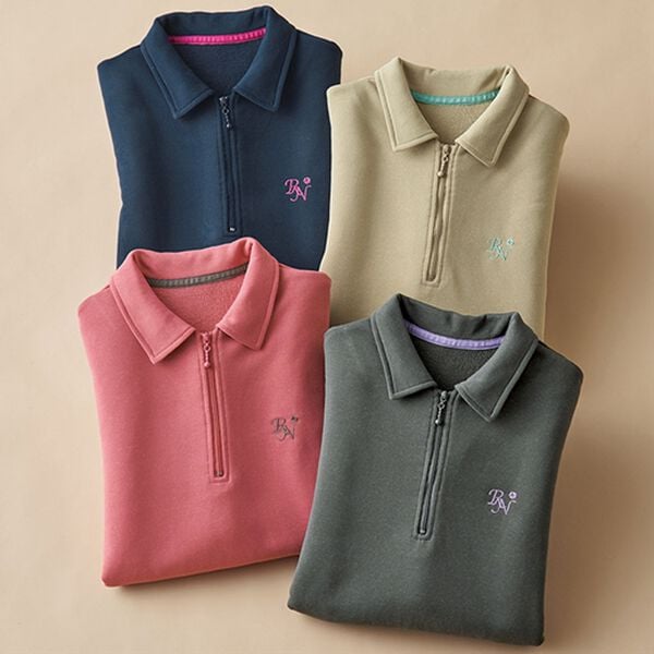 BELLUNA（ベルーナ）の「ハーフジップゆったり刺しゅうチュニック（チュニック）」｜詳細画像