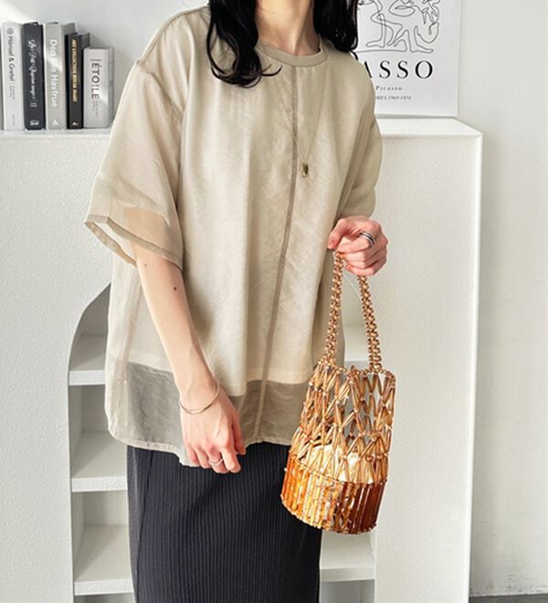 GeeRA（ジーラ）の「オーガンジーレイヤードＴシャツ（カットソー）」｜詳細画像