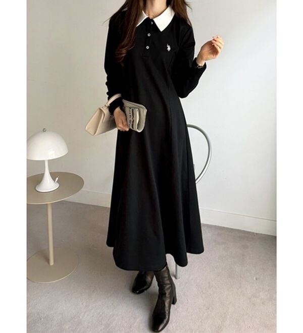 GeeRA（ジーラ）の「【U.S. POLO ASSN.】ポロ衿カットソーワンピース（その他ワンピース）」｜詳細画像