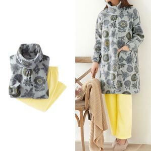 LAVIENNE（ラヴィエンヌ）の「ソフトでかるぽかフリースパジャマ　ワンピース（パジャマ・ルームウェア）」｜イエロー北欧風