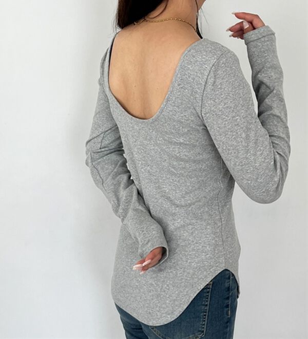 GeeRA（ジーラ）の「バックオープンリブトップス（カットソー）」｜詳細画像