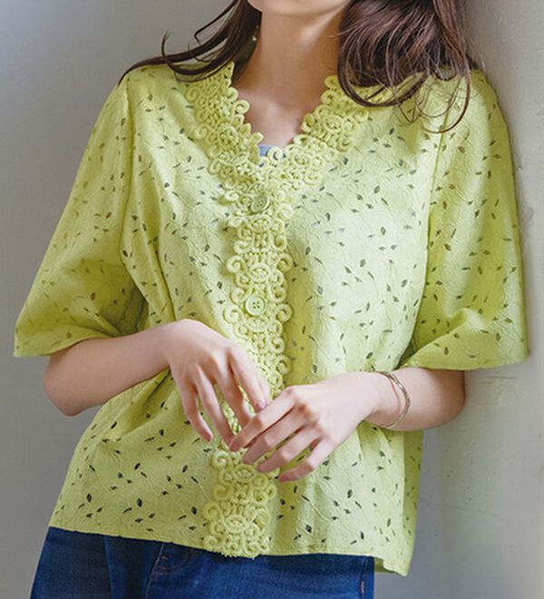 RANAN（ラナン）の「レースコンビブラウス（ブラウス）」｜詳細画像