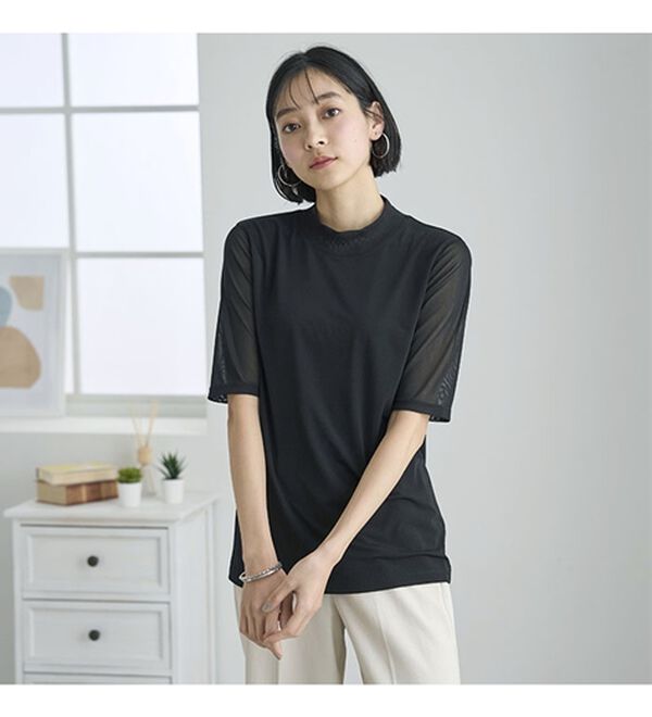 BELLUNA（ベルーナ）の「脱Ｔシャツ！チュールデザイントップス（カットソー）」｜詳細画像