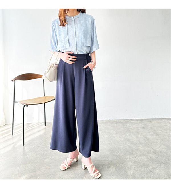 GeeRA（ジーラ）の「接触冷感！美脚ストレッチワイドパンツ（ワイドパンツ・ガウチョ）」｜詳細画像