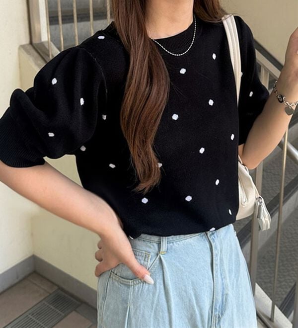 GeeRA（ジーラ）の「ドット柄ジャガードトップス（ニット・セーター）」｜詳細画像