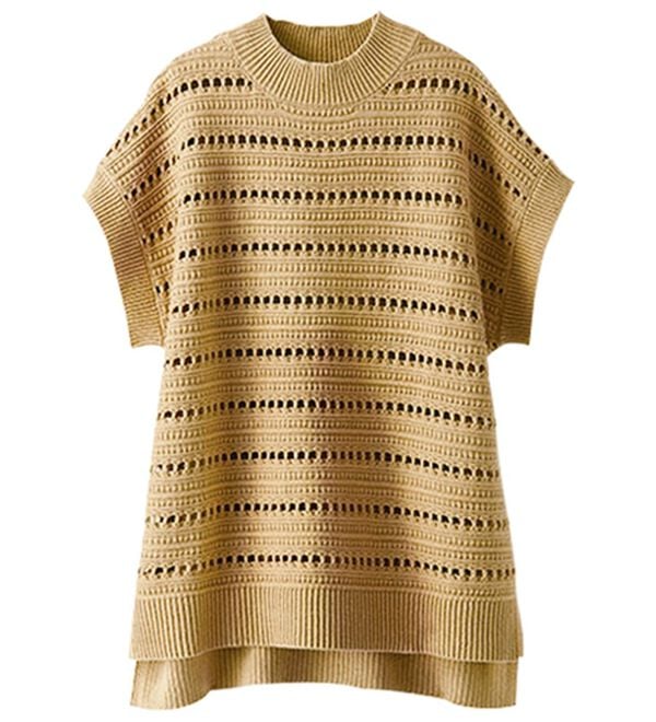 BELLUNA（ベルーナ）の「透かし編ハイネックゆったりニットベスト（ベスト）」｜詳細画像